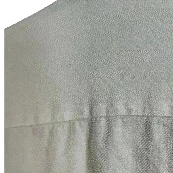 Nat Nash Shirt Men's Large Off White Textured Chevron Silk Cotton - Picture 5 of 9